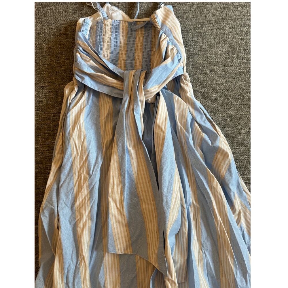 Summersalt Striped Smocked Dress – XS, Blue/White, Bow Back, Coastal Vibes - Picture 4 of 4